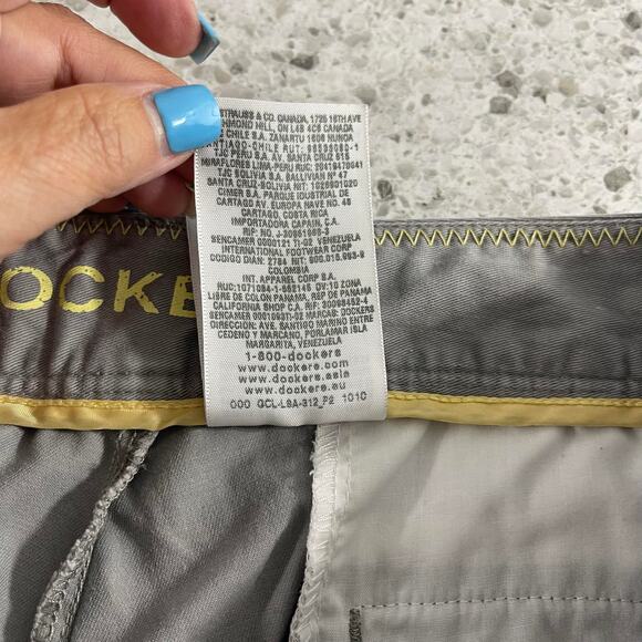 Dockers pants chinos women's 14 gray cotton light wash cropped comfortable - Picture 8 of 15